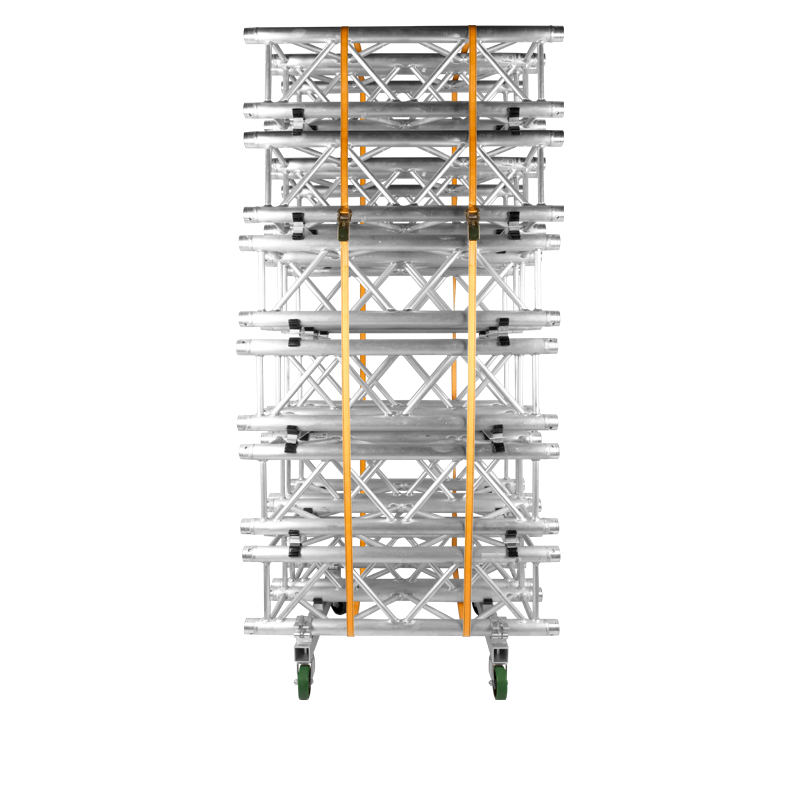 Truss cart with wheels and ratcheting straps - product view 1