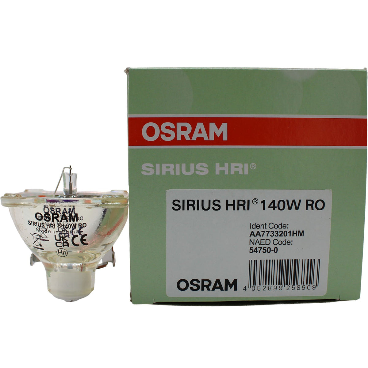 OSRAM SIRIUS HRI 140W RO 54750 discharge lamp with original packaging