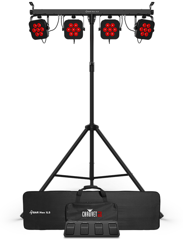 CHAUVET DJ 4BAR Hex ILS with stand, bag, and footswitch